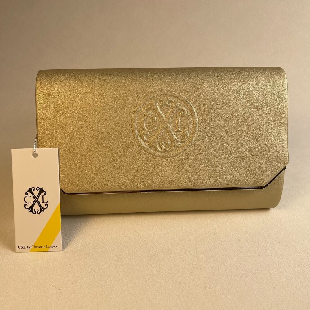 CXL Christian Lacroix Madison Smooth Clutch Gold Detachable Chain